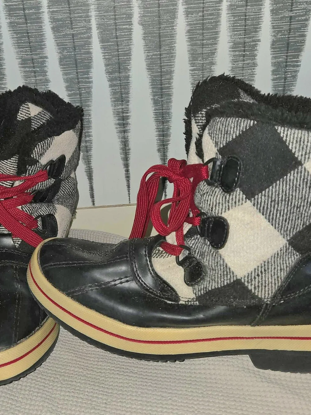 Target Black and Red Women's Winter Rain Boots - Size 8